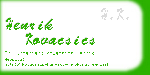 henrik kovacsics business card